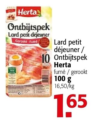 Promoties Lard petit déjeuner herta - Herta - Geldig van 19/06/2013 tot 02/07/2013 bij Alvo