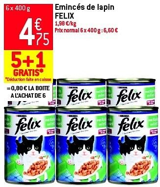 Promoties Emincés de lapin felix - Felix - Geldig van 19/06/2013 tot 25/06/2013 bij Match