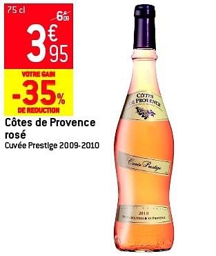 Promotions Côtes de provence rosé - Vins rosé - Valide de 19/06/2013 à 25/06/2013 chez Match