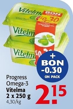 Promotions Progress omega-3 vitelma - Vitelma - Valide de 19/06/2013 à 02/07/2013 chez Alvo