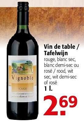 Promotions Vin de table - Vins rouges - Valide de 19/06/2013 à 02/07/2013 chez Alvo
