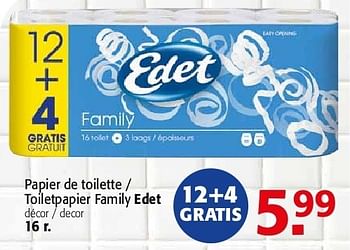 Promotions Papier de toilette family edet - Edet - Valide de 19/06/2013 à 02/07/2013 chez Alvo