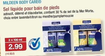 Promoties Sel liquide pour bain de pieds - Mildeen - Geldig van 19/06/2013 tot 25/06/2013 bij Aldi