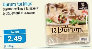 Promotions Durum tortillas - Produit maison - Aldi - Valide de 19/06/2013 à 25/06/2013 chez Aldi