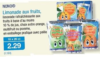 Promotions Limonade aux fruits - NONO - Valide de 19/06/2013 à 25/06/2013 chez Aldi