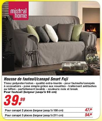 Promotions Housse de fauteuil-canapé smart fuji - Mistral home - Valide de 19/06/2013 à 29/06/2013 chez Makro