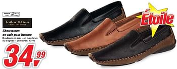 Promotions Chaussures en cuir pour homme - Tailor & Son - Valide de 19/06/2013 à 29/06/2013 chez Makro