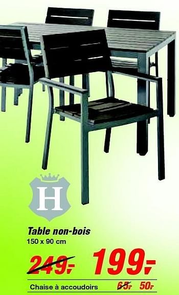 Promoties Table non-bois - H-line - Geldig van 19/06/2013 tot 29/06/2013 bij Makro