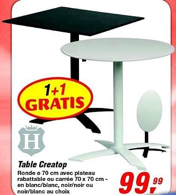 Promotions Table creatop - H-line - Valide de 19/06/2013 à 29/06/2013 chez Makro