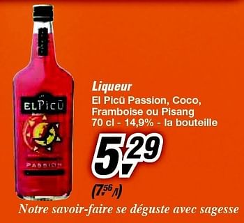 Promoties Liqueur el picu passion, coco, framboise ou pisang - Elpicu - Geldig van 19/06/2013 tot 29/06/2013 bij Makro