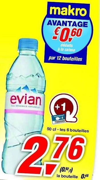 Promoties Eau minérale naturelle - Evian - Geldig van 19/06/2013 tot 29/06/2013 bij Makro