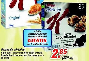 Promotions Barres de céréales - Kellogg's - Valide de 19/06/2013 à 29/06/2013 chez Makro
