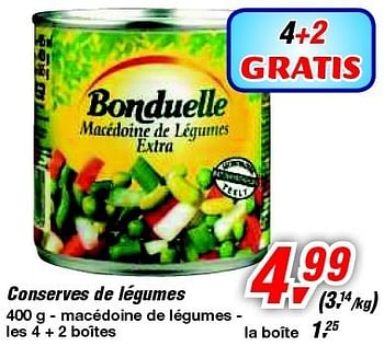 Promotions Conserves de légumes - Bonduelle - Valide de 19/06/2013 à 29/06/2013 chez Makro