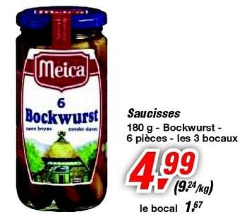Promotions Saucisses - Meica - Valide de 19/06/2013 à 29/06/2013 chez Makro
