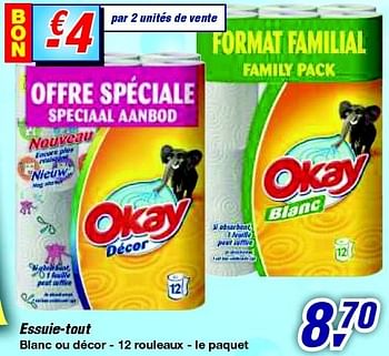 Promotions Essuie-tout - Produit maison - Okay  - Valide de 19/06/2013 à 29/06/2013 chez Makro