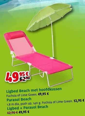 Promotions Ligbed beach met hoofdkussen - Produit maison - Aveve - Valide de 19/06/2013 à 29/06/2013 chez Aveve