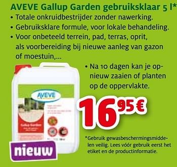 Promoties Aveve gallup garden gebruiksklaar - Huismerk - Aveve - Geldig van 19/06/2013 tot 29/06/2013 bij Aveve
