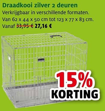 Promoties Draadkooi zilver 2 deuren - Huismerk - Aveve - Geldig van 19/06/2013 tot 29/06/2013 bij Aveve
