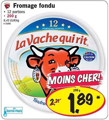 Promotions Fromage fondu - La Vache Qui Rit - Valide de 20/06/2013 à 26/06/2013 chez Lidl