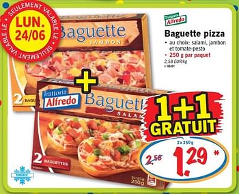 Promotions Baguette pizza - Trattoria Alfredo - Valide de 20/06/2013 à 26/06/2013 chez Lidl