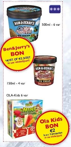 Promoties Ben + jerry`s - Ben&Jerry's - Geldig van 20/06/2013 tot 02/07/2013 bij Prima