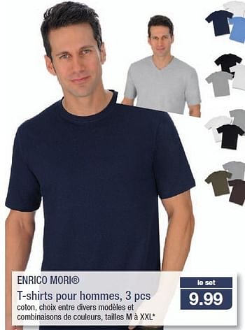 Promotions T-shirts pour hommes, 3 pcs - Enrico Mori - Valide de 22/06/2013 à 25/06/2013 chez Aldi