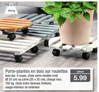 Promotions Porte-plantes en bois sur roulettes - Produit maison - Aldi - Valide de 26/06/2013 à 29/06/2013 chez Aldi