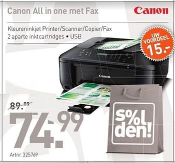 Promoties Canon all in one met fax - Canon - Geldig van 26/06/2013 tot 20/07/2013 bij Auva