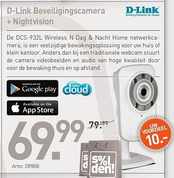 Promoties D-link beveiligingscamera + nightvision - D-Link - Geldig van 26/06/2013 tot 20/07/2013 bij Auva