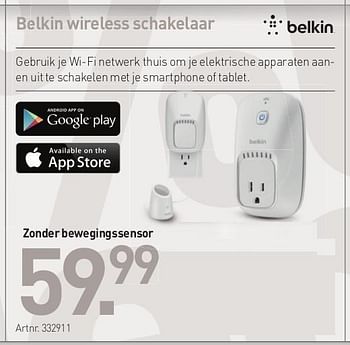 Promotions Belkin wireless schakelaar - BELKIN - Valide de 26/06/2013 à 20/07/2013 chez Auva