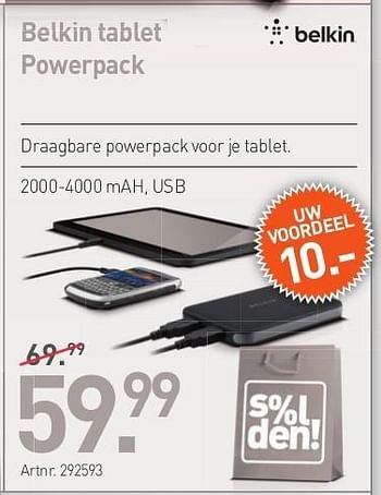 Promoties Belkin tablet powerpack - BELKIN - Geldig van 26/06/2013 tot 20/07/2013 bij Auva