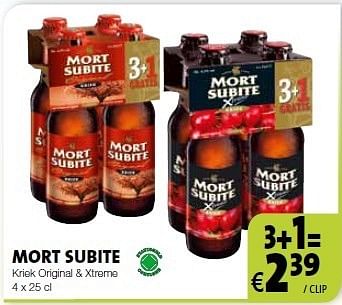Promoties Mort subite kriek original + xtreme - Mort Subite - Geldig van 28/06/2013 tot 11/07/2013 bij BelBev