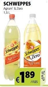 Promoties Schweppes agrum` + zero - Schweppes - Geldig van 28/06/2013 tot 11/07/2013 bij BelBev