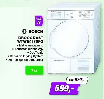Promoties Bosch droogkast wtw84170fg - Bosch - Geldig van 01/07/2013 tot 31/07/2013 bij ElectronicPartner