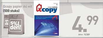 Promoties Qcopy papier a4 wit - Qcopy - Geldig van 01/07/2013 tot 20/07/2013 bij PC Center