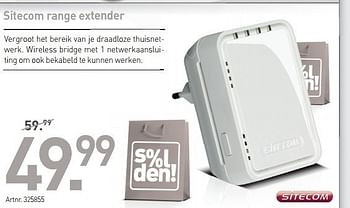 Promoties Sitecom range extender - Sitecom - Geldig van 01/07/2013 tot 20/07/2013 bij PC Center