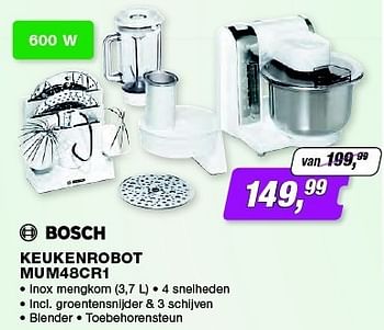 Promoties Bosch keukenrobot 1600 w mum48cr1 - Bosch - Geldig van 01/07/2013 tot 31/07/2013 bij ElectronicPartner