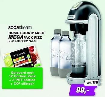 Promoties Sodastream home soda maker megapack fizz - Sodastream - Geldig van 01/07/2013 tot 31/07/2013 bij ElectronicPartner