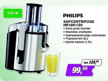 emmer Ooit pedaal Philips Philips sapcentrifuge hr1861-20 - Promotie bij ElectronicPartner