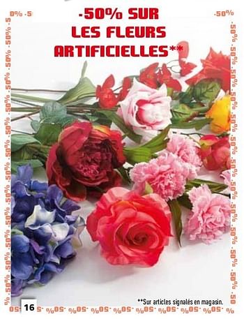 Promotions 150% sur les fleurs artificielles - Produit maison - Gifi - Valide de 01/07/2013 à 31/07/2013 chez Gifi