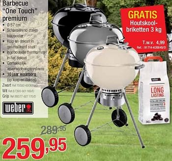 Promoties Barbecue one touch premium - Weber - Geldig van 01/07/2013 tot 27/07/2013 bij Group Meno