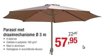 Promoties Parasol met draaimechanisme - Huismerk - Group Meno  - Geldig van 01/07/2013 tot 27/07/2013 bij Group Meno