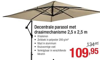 Promoties Decentrale parasol met draaimechanisme - Huismerk - Group Meno  - Geldig van 01/07/2013 tot 27/07/2013 bij Group Meno