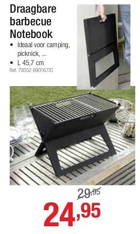 Promoties Draagbare barbecue notebook - Huismerk - Group Meno  - Geldig van 01/07/2013 tot 27/07/2013 bij Group Meno