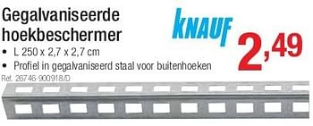 Promoties Gegalvaniseerde hoekbeschermer - Knauf - Geldig van 01/07/2013 tot 27/07/2013 bij Group Meno