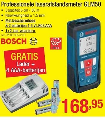 Promoties Professionele laserafstandsmeter glm50 - Bosch - Geldig van 01/07/2013 tot 27/07/2013 bij Group Meno