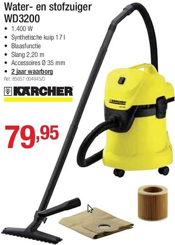 Promoties Kärcher water en stofzuiger wd3200 - Kärcher - Geldig van 01/07/2013 tot 27/07/2013 bij Group Meno