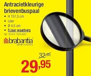 Promotions Antracietkleurige brievenbuspaal - Brabantia - Valide de 01/07/2013 à 27/07/2013 chez Group Meno