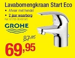 Promoties Lavabomengkraan start eco - Grohe - Geldig van 01/07/2013 tot 27/07/2013 bij Group Meno