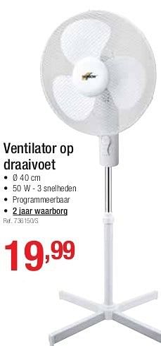 Promoties Ventilator op draaivoet - Huismerk - Group Meno  - Geldig van 01/07/2013 tot 27/07/2013 bij Group Meno